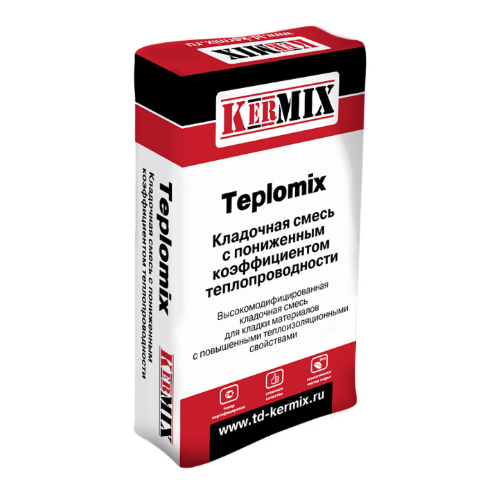 Теплый кладочный раствор для керамических блоков Teplomix 1010, Kermix