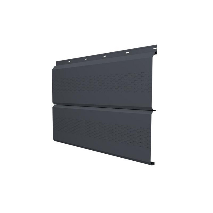 Софит ЭкоБрус с перфорацией 0,345 Grand Line 0,5 Quarzit RAL7024 мокрый асфальт