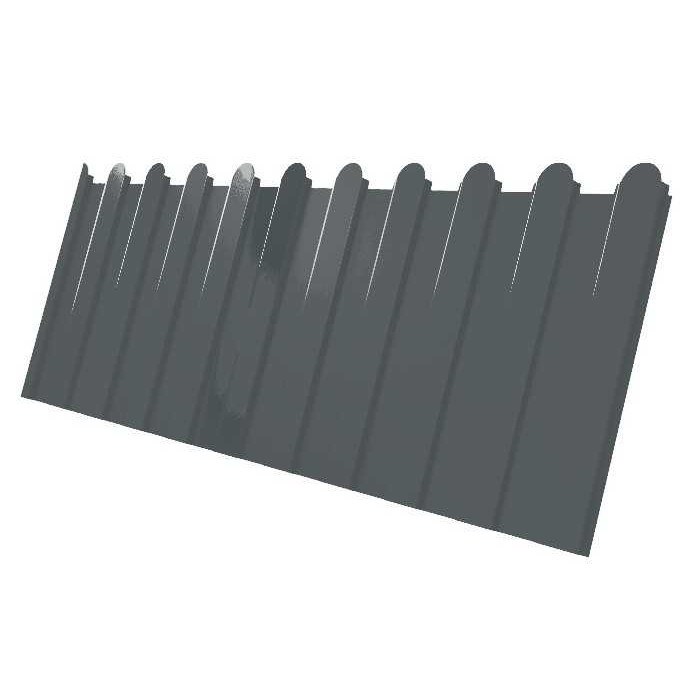 Профлист Grand Line фигурный C8A Drap ST 0.45 мм RAL 7016 Антрацитово-Серый